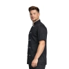 Bluza kucharska czarna krótki rękaw lamówka biała roz.3XL